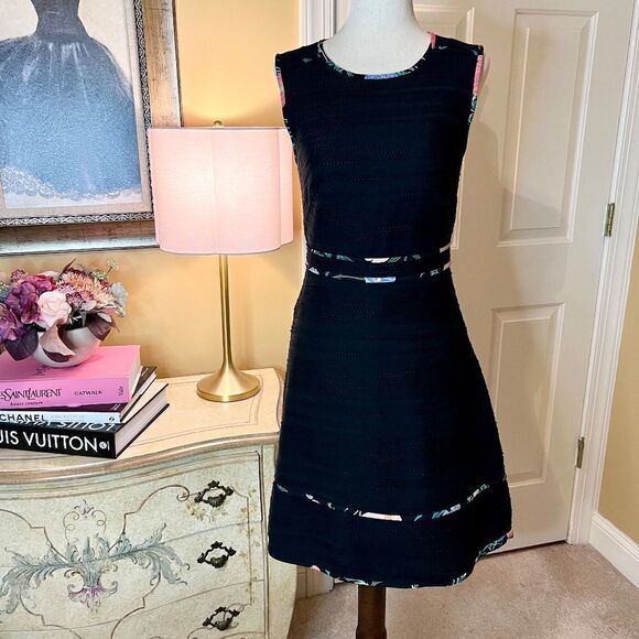 $398 EEUC Kate Spade Blossom Trim Dress in Black Picnic Perfect Tweed Size 2 - Picture 7 of 9